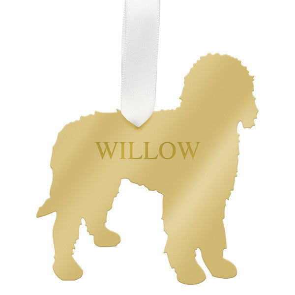 moon and lola labradoodle christmas ornament - gold