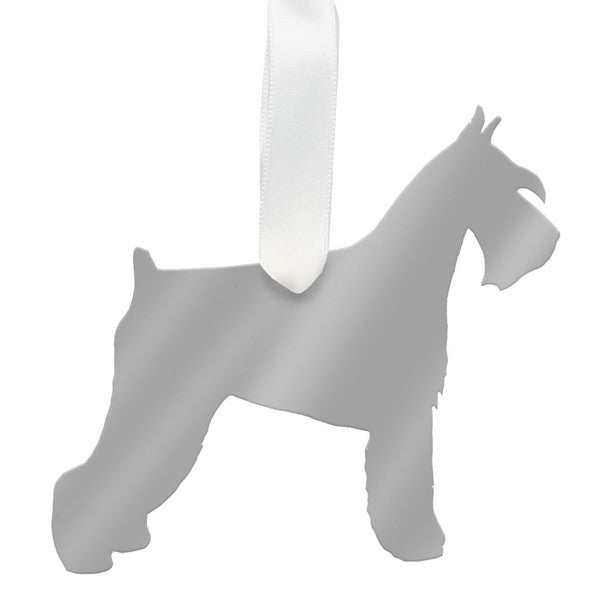 moon and lola miniature schnauzer christmas ornament - gold