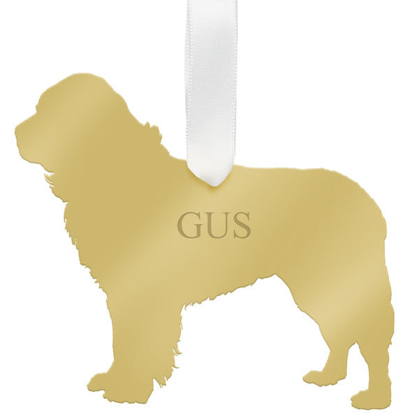 moon and lola newfoundland christmas ornament - silver