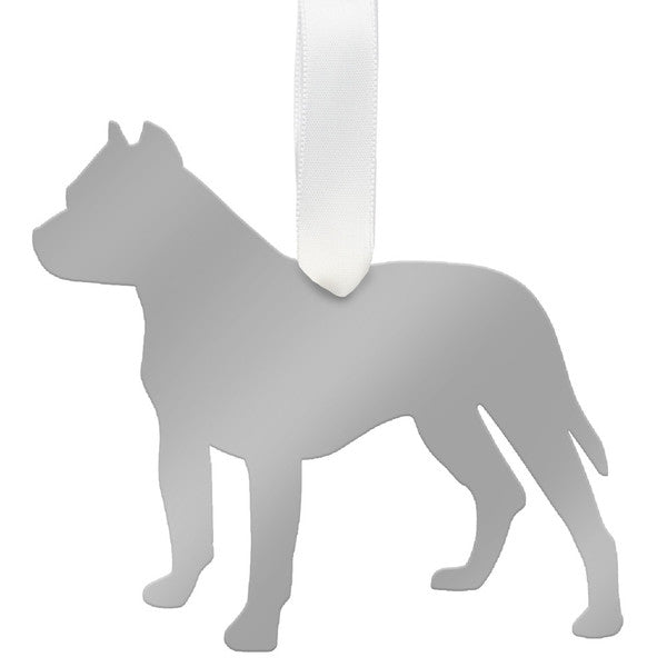 moon and lola pitbull christmas ornament - gold