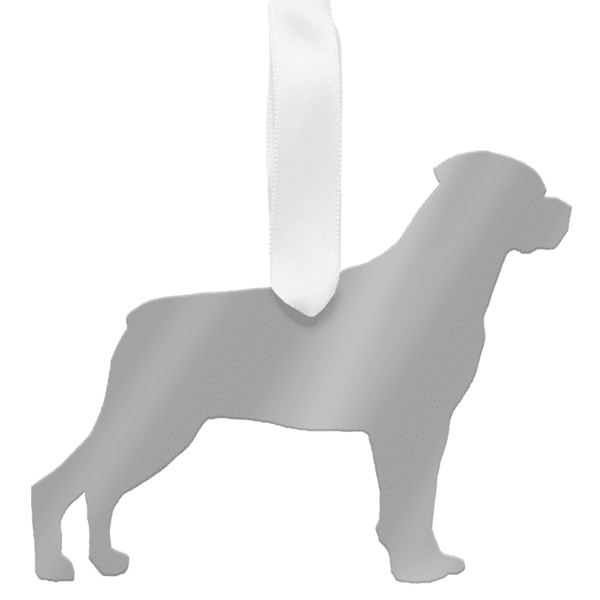 moon and lola rottweiler christmas ornament - gold