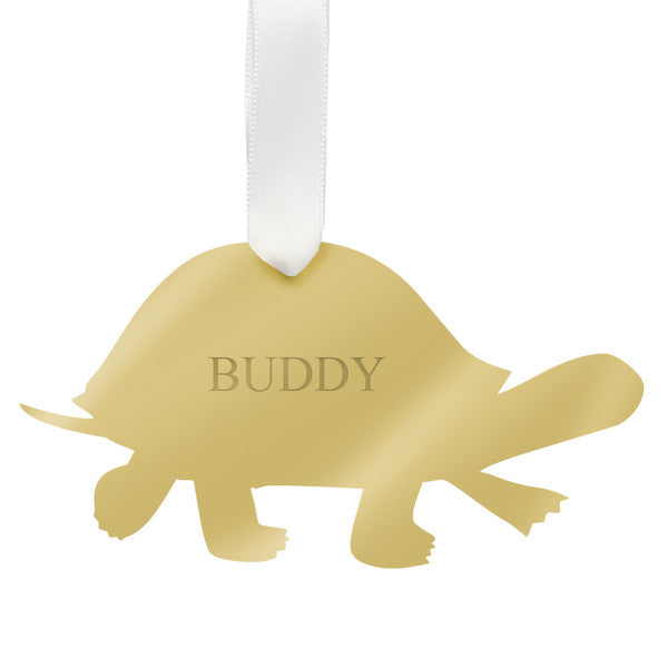 moon and lola turtle christmas ornament - gold