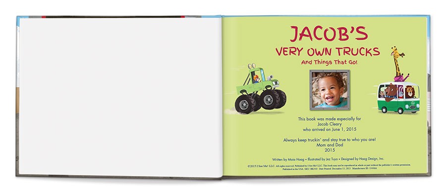 my very own truck personalized book