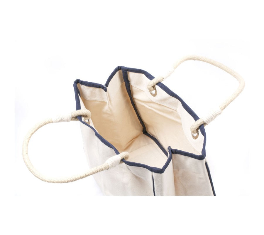 navy accented rope tote