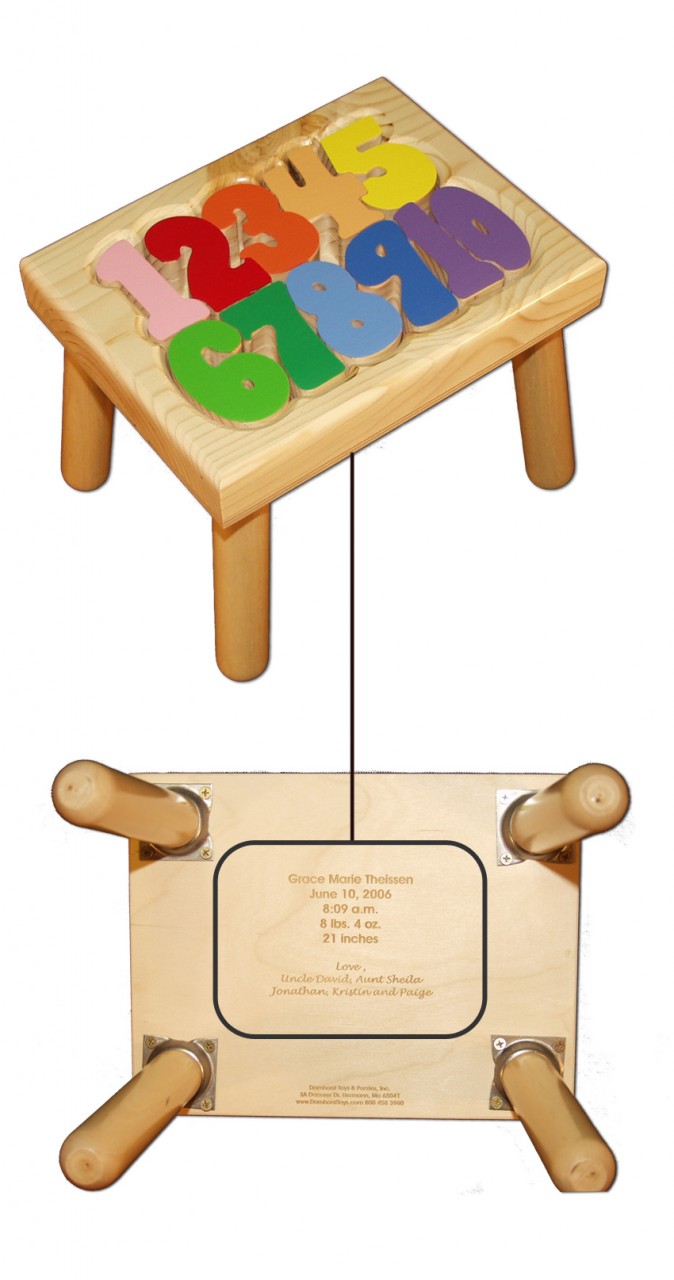 number puzzle stool