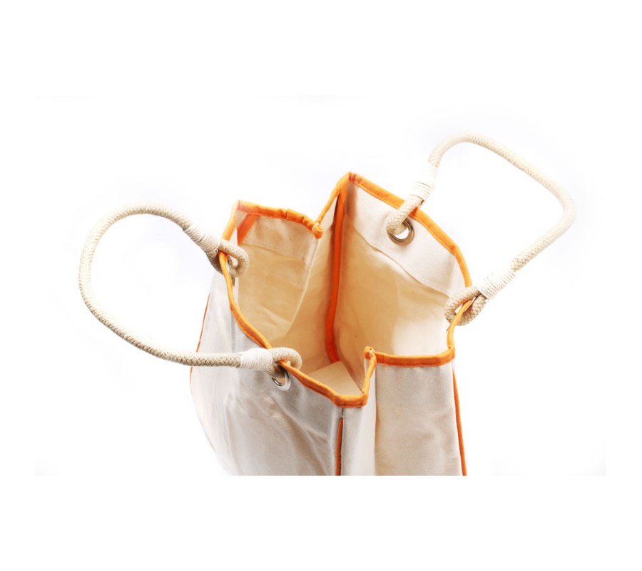 orange accented rope tote