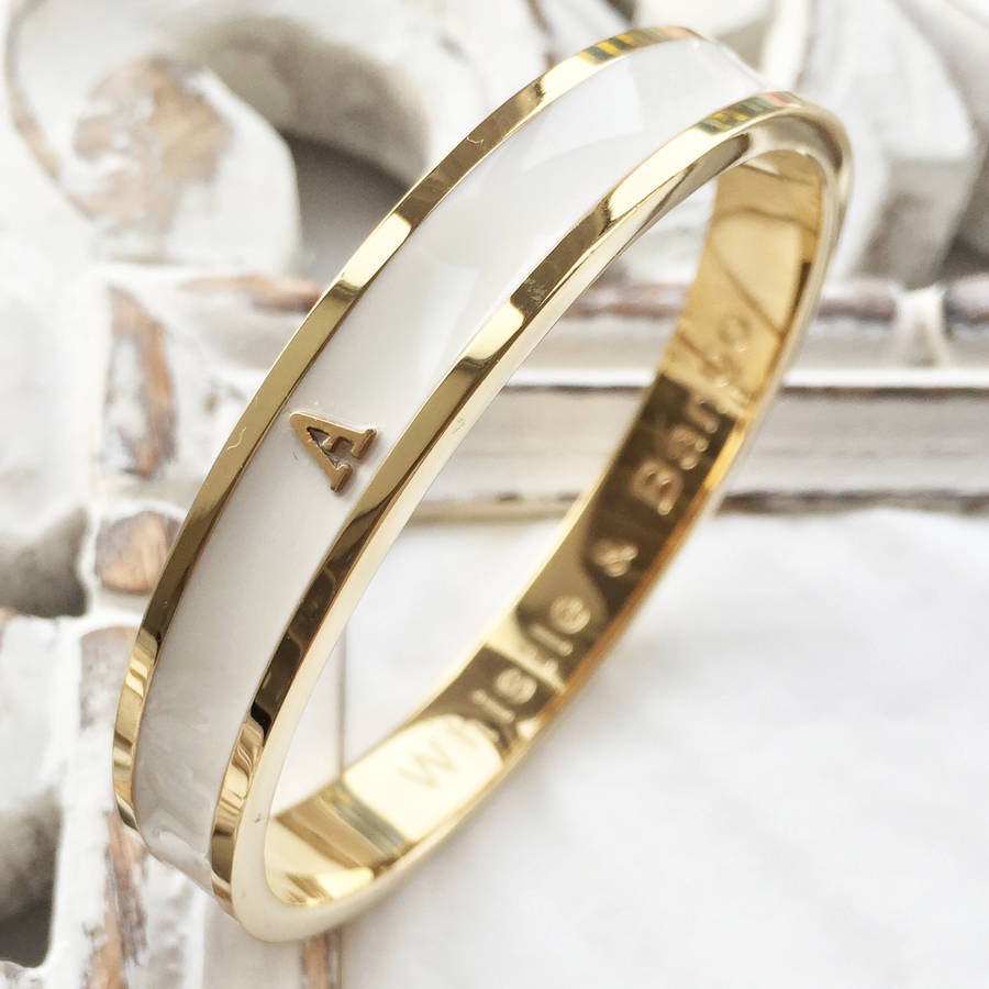personalized alphabet initial bangle