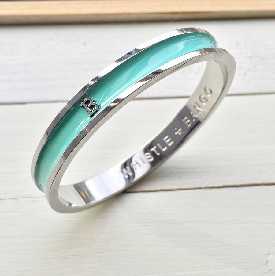 personalized alphabet initial bangle