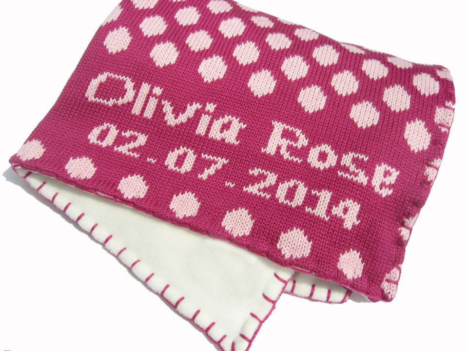 personalized baby blanket - dots