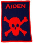 personalized baby blanket with name and skull and crossbone