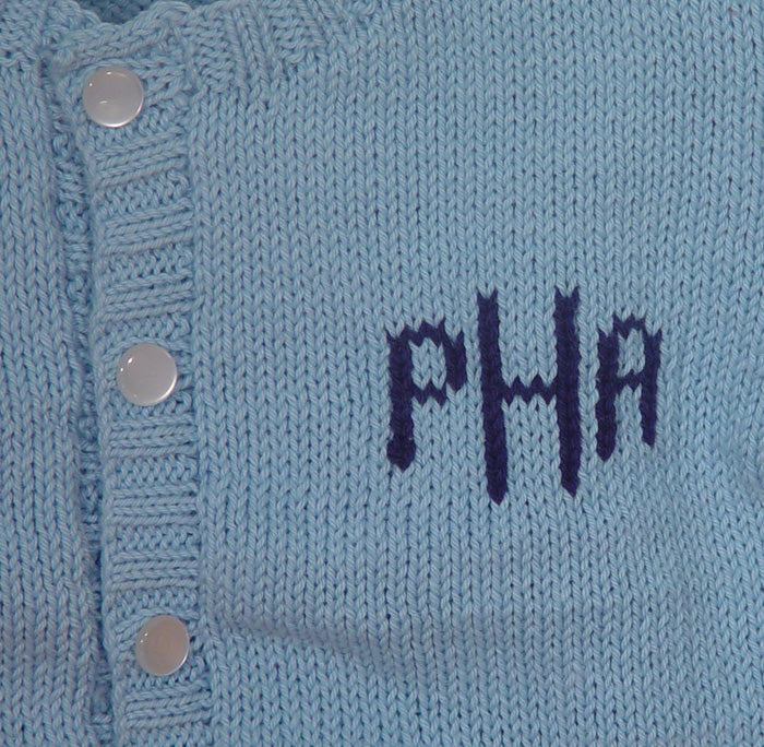 personalized baby cardigan sweater and hat set