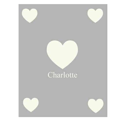 Personalized Baby Girls Heart Blanket