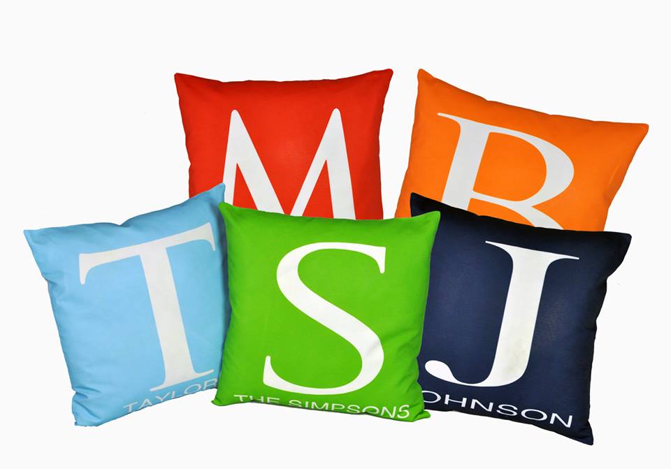 personalized baby initial pillow