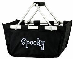 personalized black mini market carry all tote