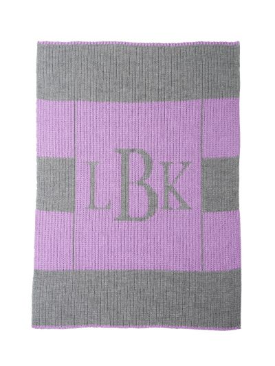 multi striped monogram blanket