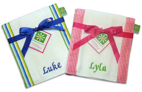 personalized burp cloths set