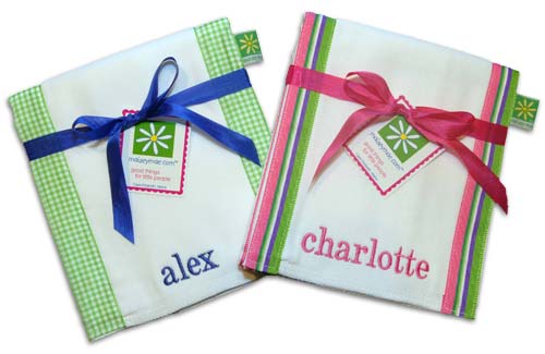 personalized burp cloths set