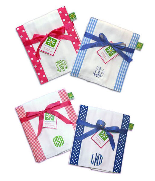 personalized burp cloths set