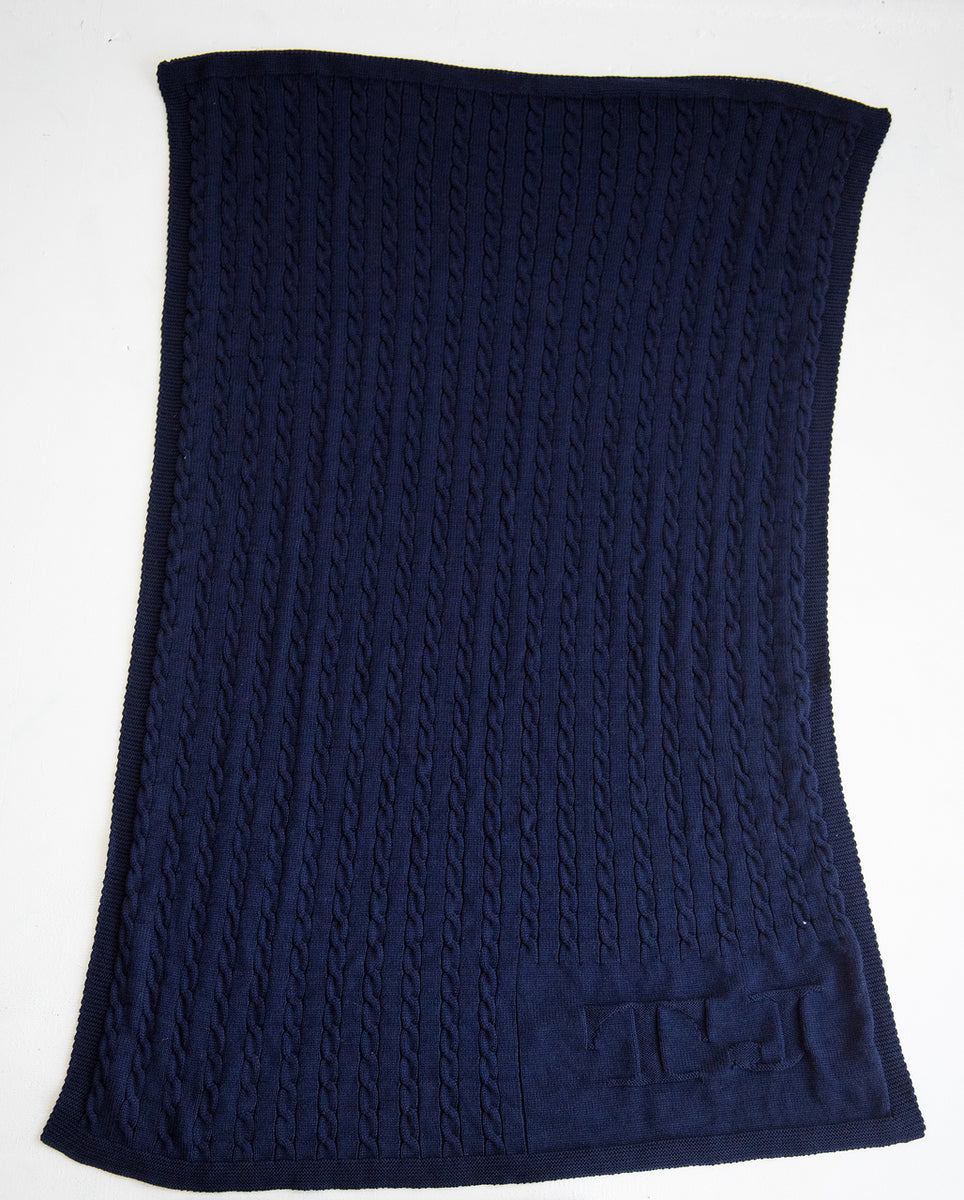 Personalized Cable Knit Baby Blanket