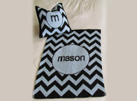 personalized chevron blanket