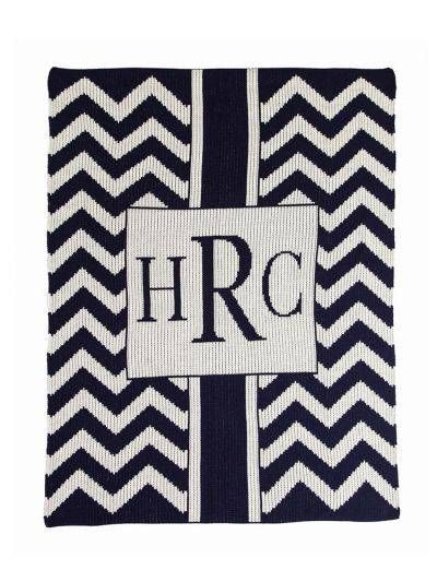 personalized chevron with box blanket