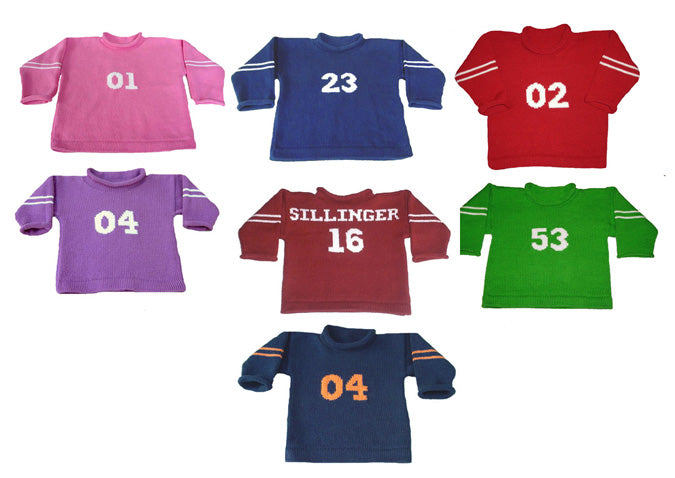 personalized childrens varsity sweater