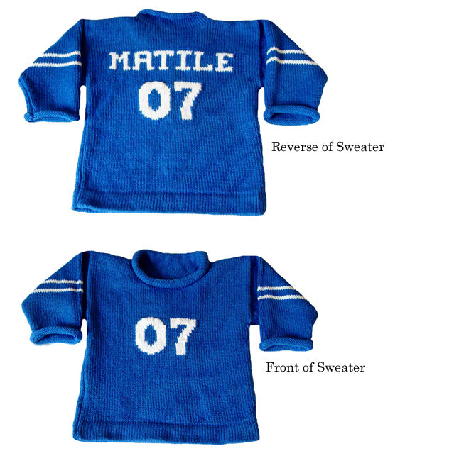 personalized childrens varsity sweater