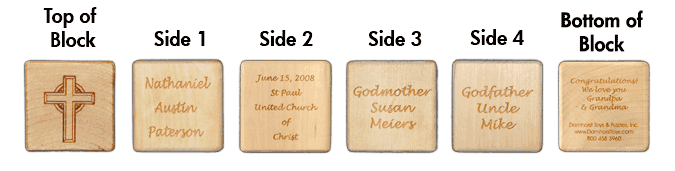 personalized christening - baptism block