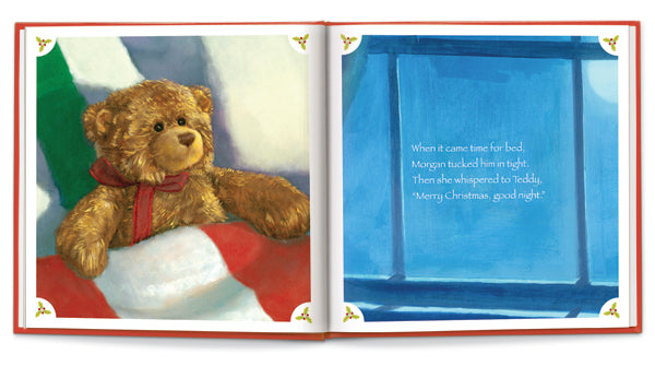 personalized christmas book & plush bear gift set