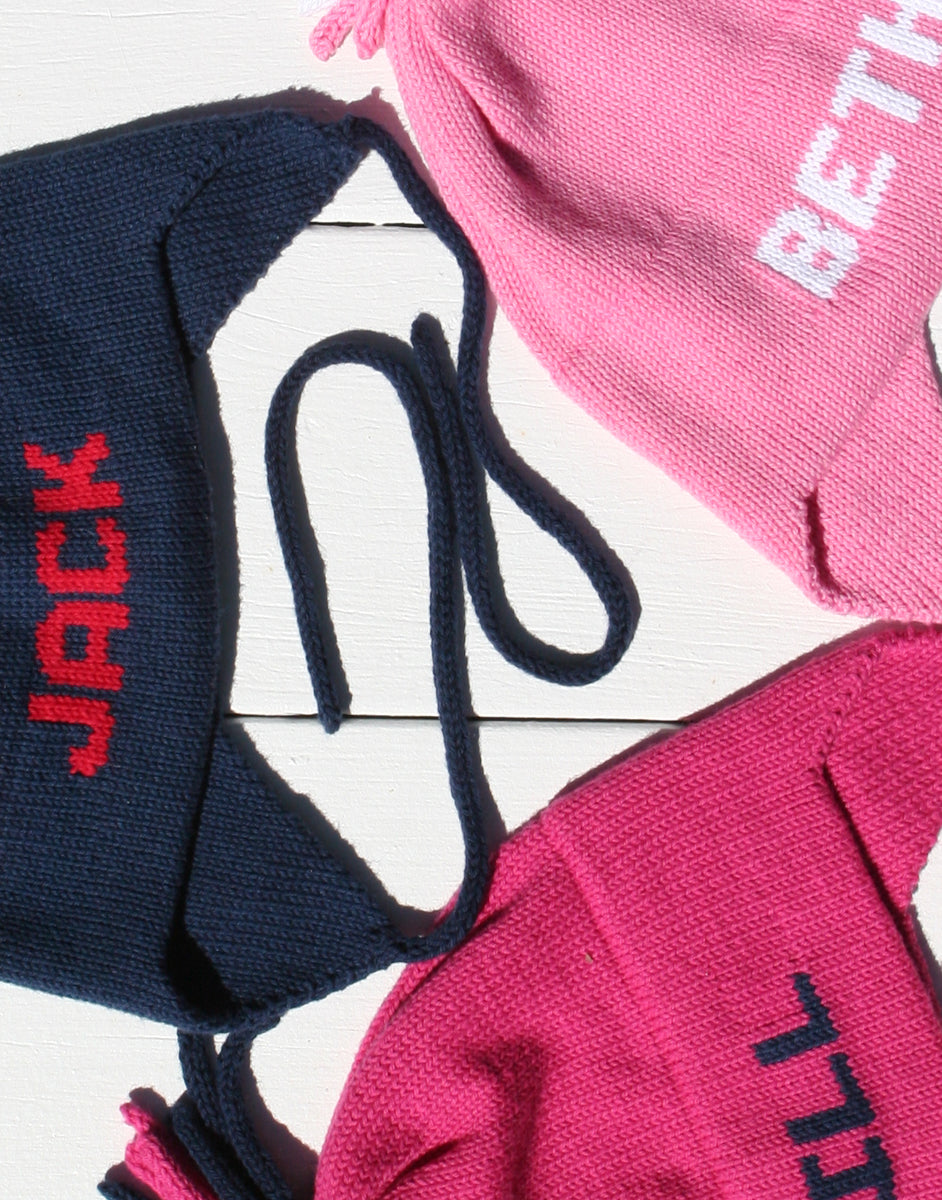 personalized cotton ear flap hat (solid) - multiple colors available