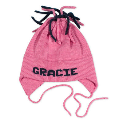 personalized cotton ear flap hat (solid) - multiple colors available