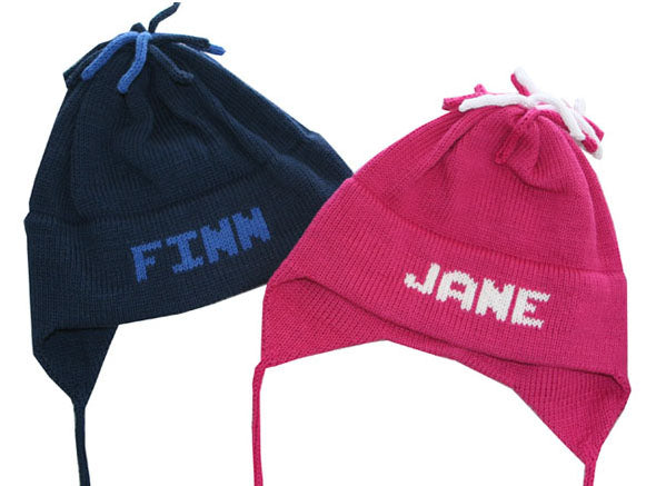 personalized cotton ear flap hat (solid) - multiple colors available