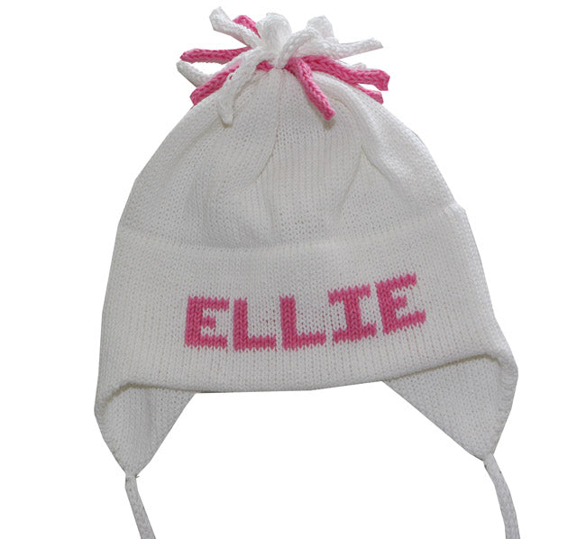 personalized cotton ear flap hat (solid) - multiple colors available