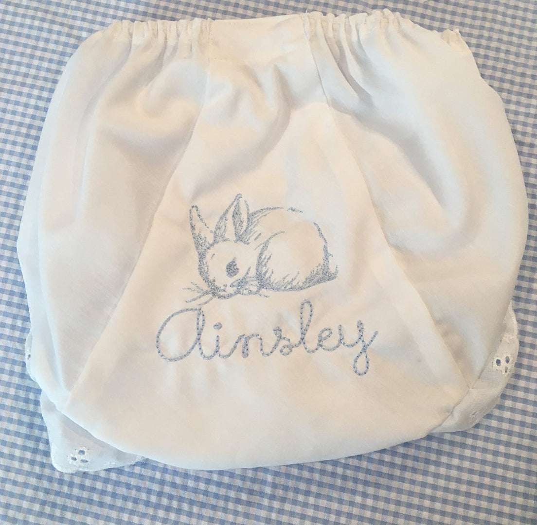 personalized embroidered bunny bloomers