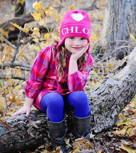personalized floating heart hat with earflaps