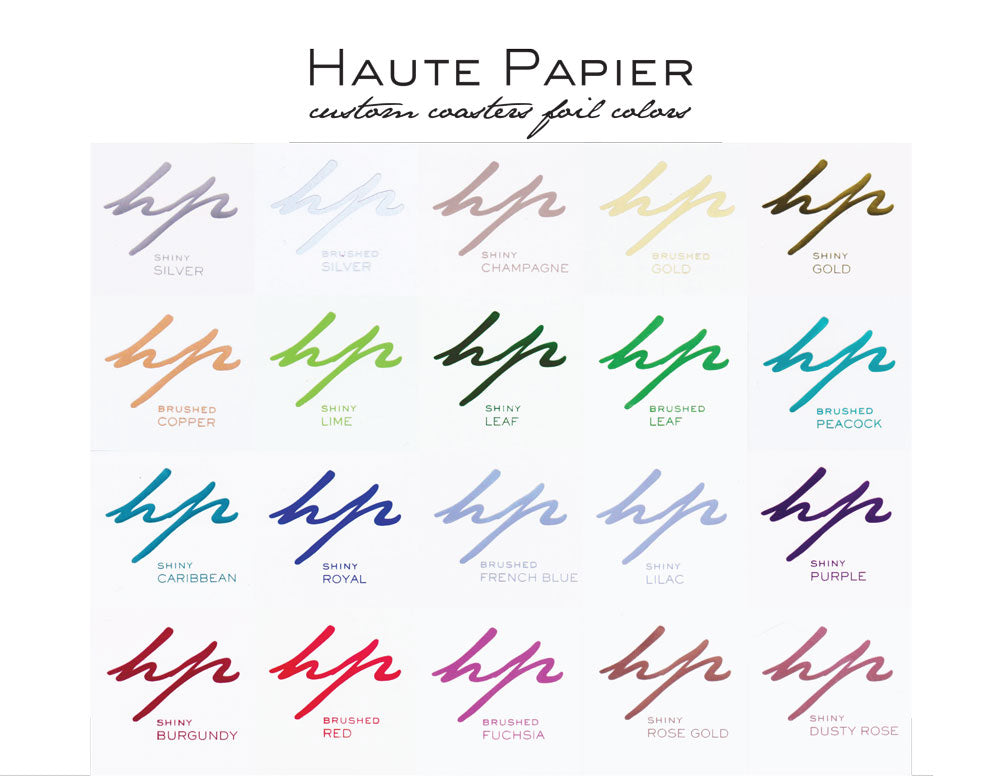Personalized Foil Stamped Coasters M117 By Haute Papier