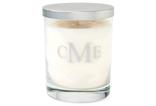 personalized glass soy candle