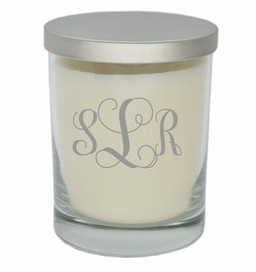 personalized glass soy candle