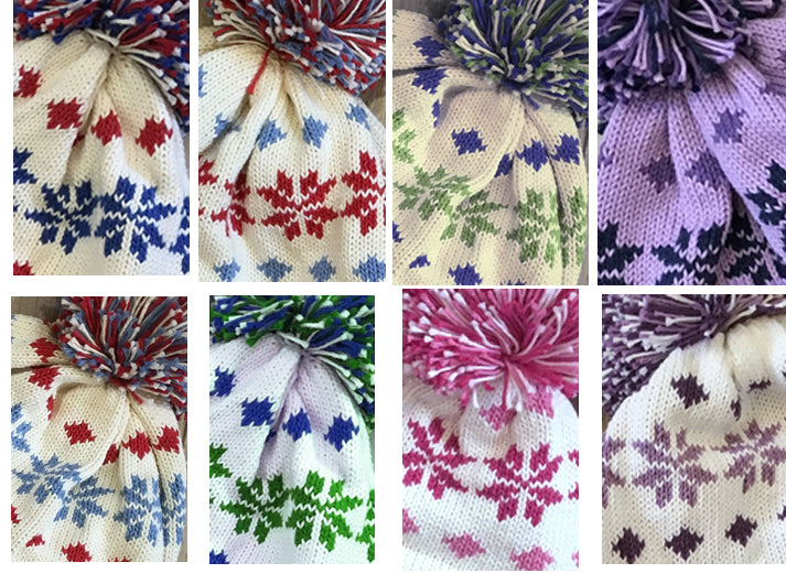 personalized knit snowflake ear flap hat