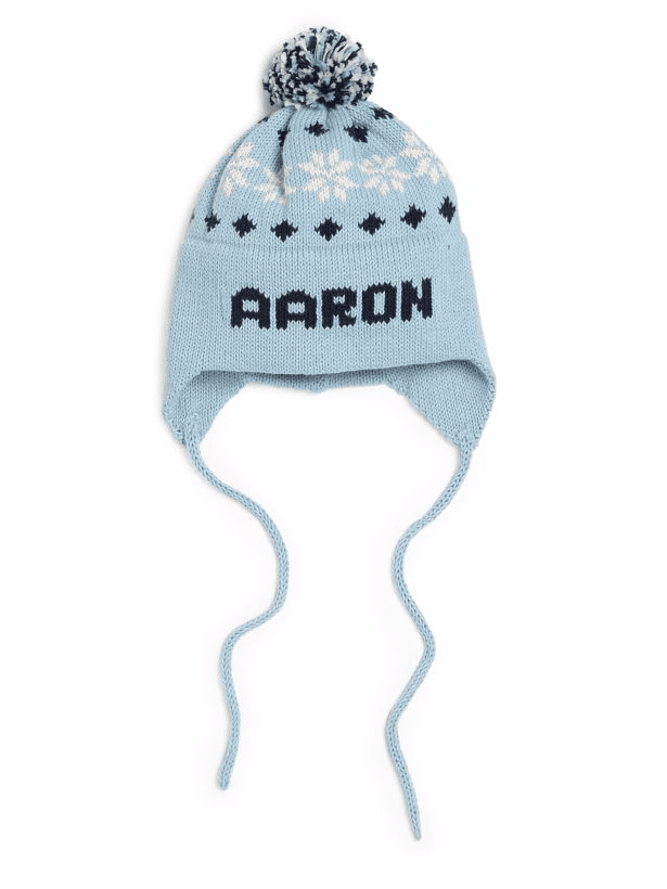 personalized knit snowflake ear flap hat