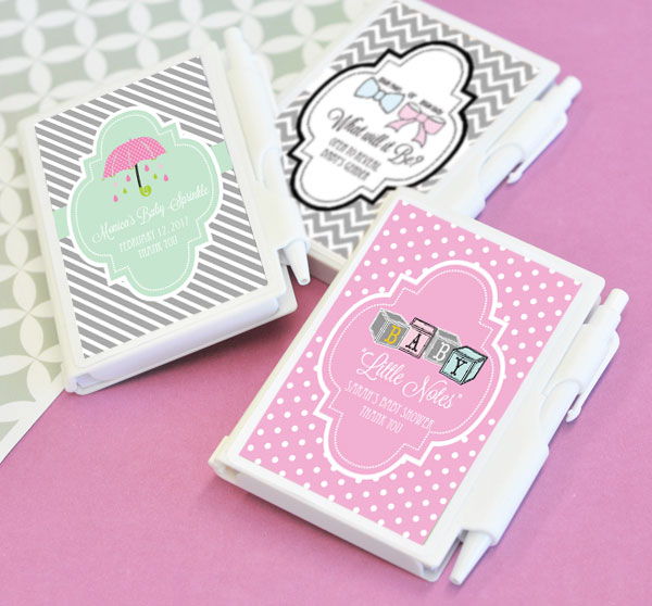 Personalized Baby Shower Notebook Favors