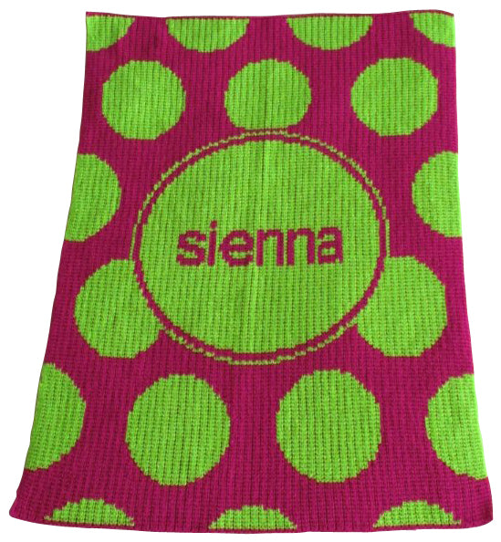 personalized modern polka dot blanket