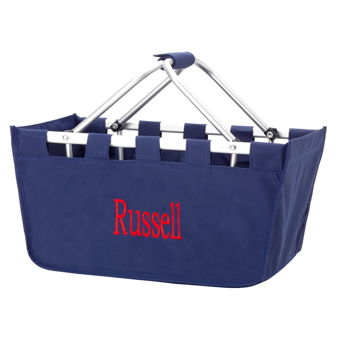 personalized navy market carry all tote