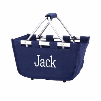 personalized navy market carry all tote