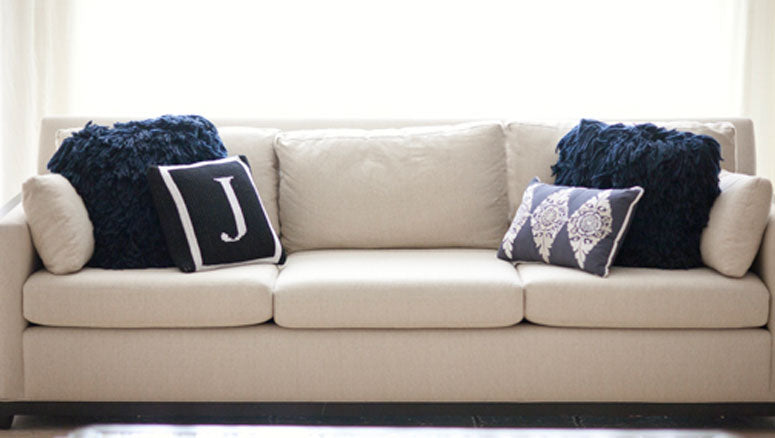 single border initial pillow