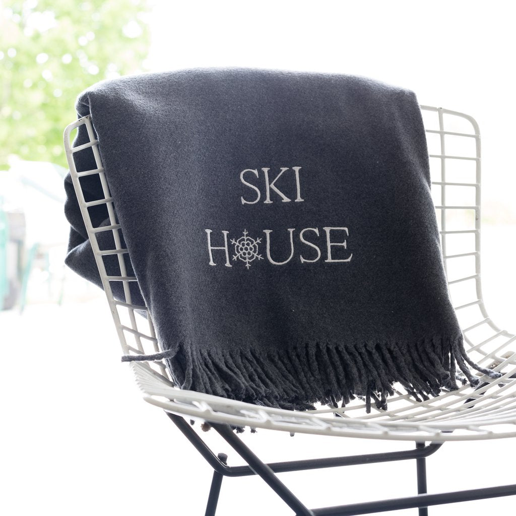 personalized solid fringed throw blanket (several colors available)