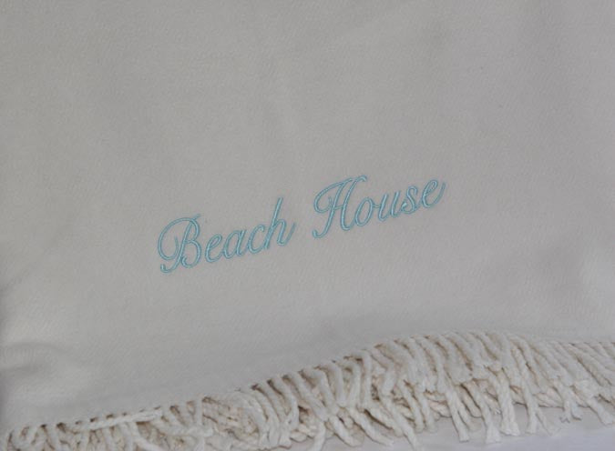 personalized solid fringed throw blanket (several colors available)