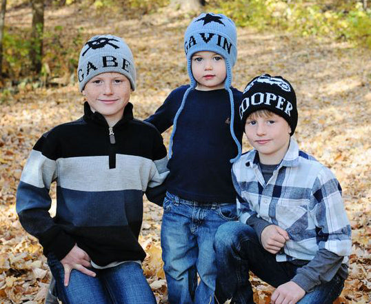 personalized star ear flap hat