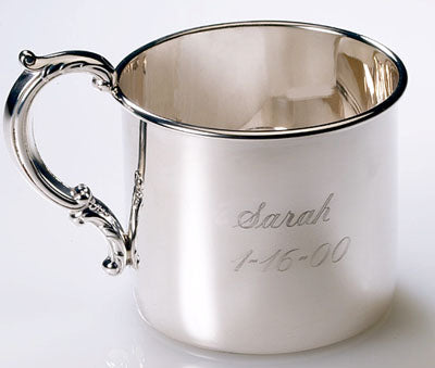 personalized sterling silver baby cup - classic