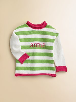 personalized stripe name sweater